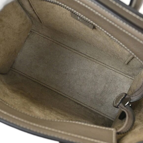 Celine Brown Leather Nano Luggage Tote Bag F-AT-1127 F-CU-1157 155359 - Picture 8 of 10